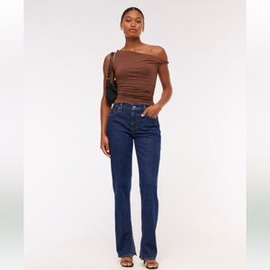 Abercrombie & Fitch Mid-Rise 90s Straight Jeans Blue Denim Size 29R Women’s NWT